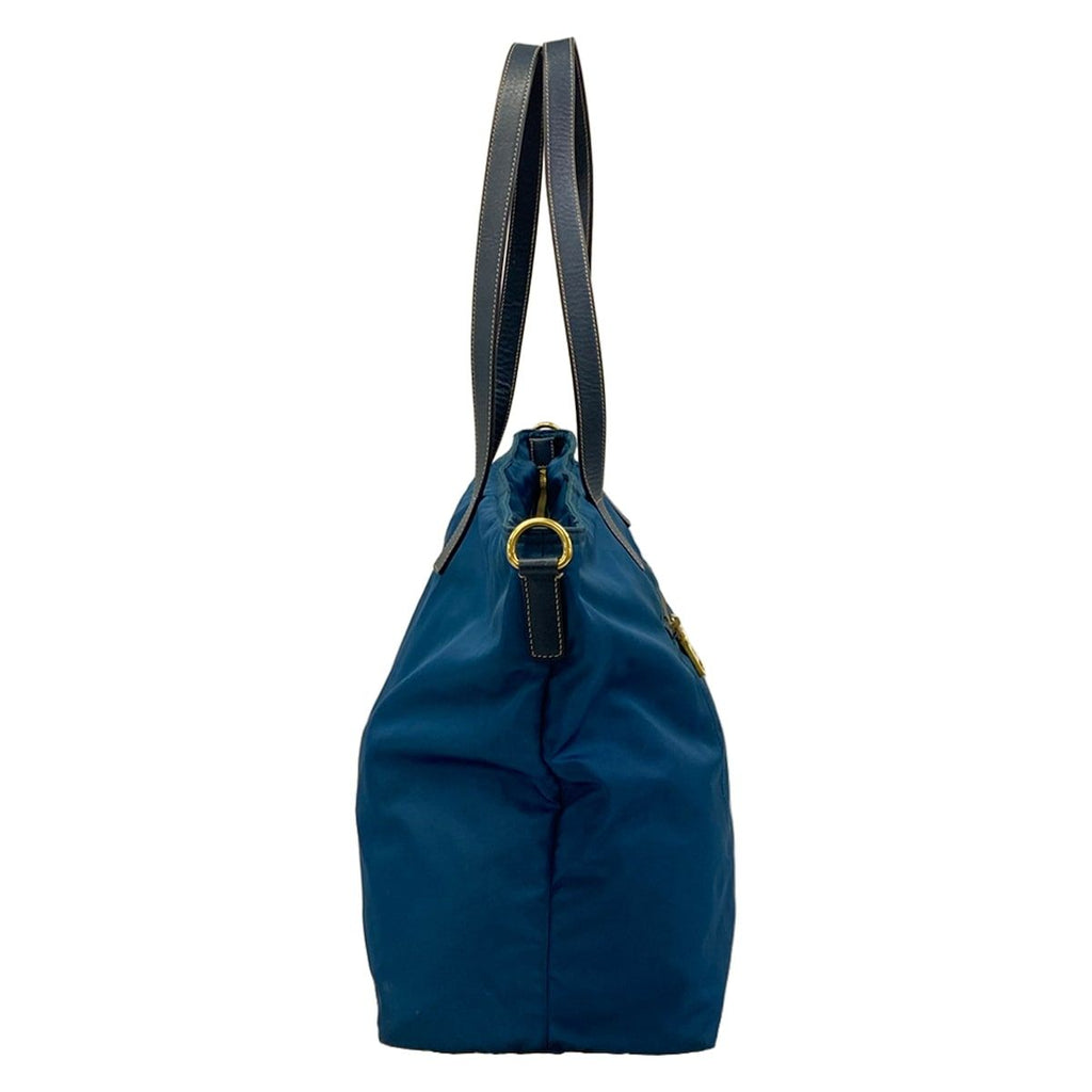 Prada Shoulder Bag Navy Blue Leather — view 2