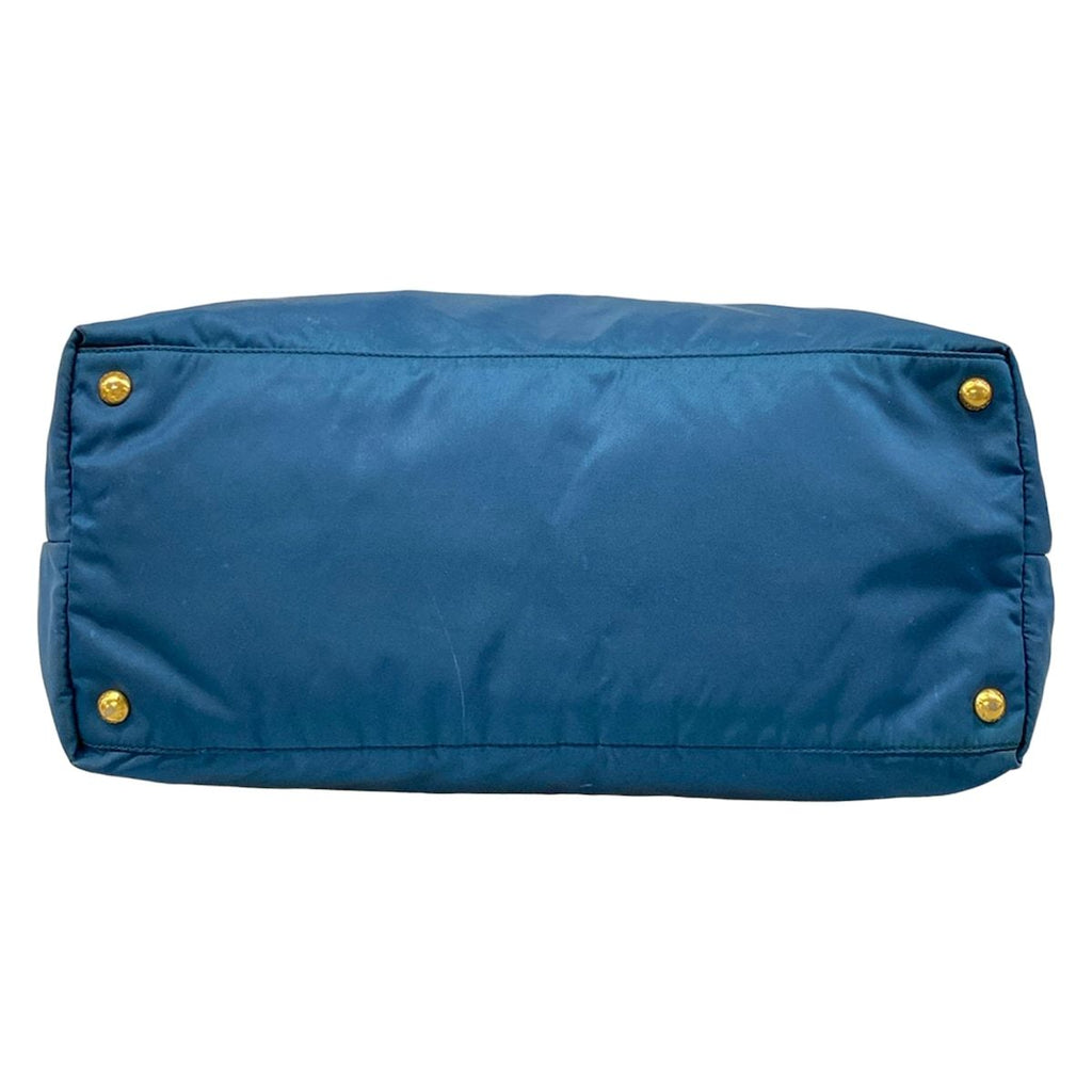 Prada Shoulder Bag Navy Blue Leather — view 5