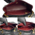 Chanel Vintage Quilted CC Logo Lambskin Leather Chain Shoulder Bag Black — view 9
