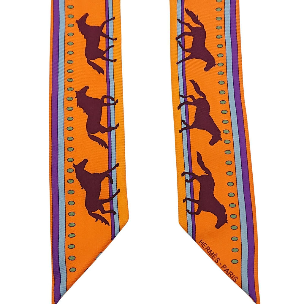 Hermes Sequences Horse Print Silk Scarf — view 9