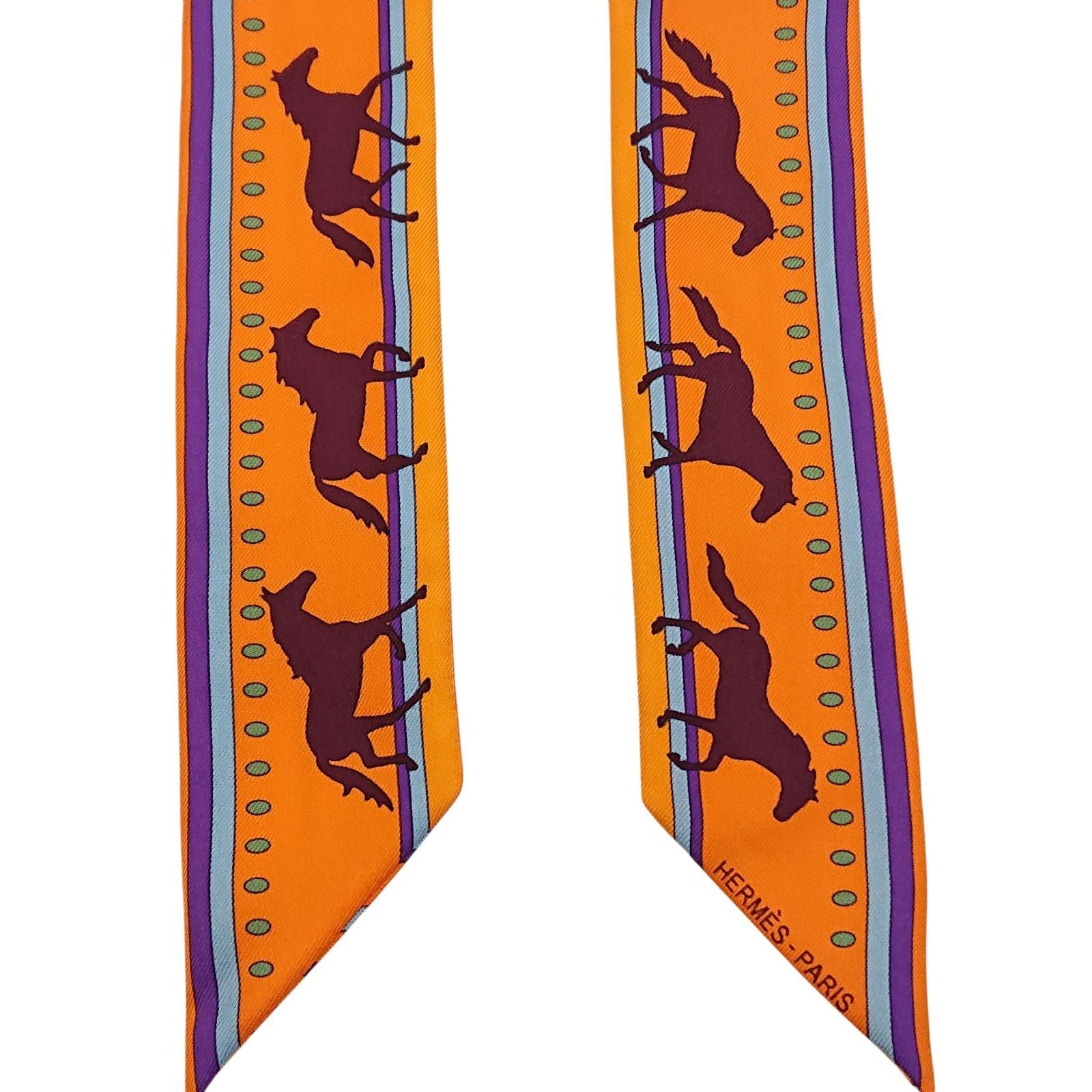 Hermes Sequences Horse Print Silk Scarf — view 9