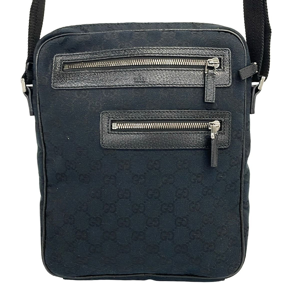 Gucci Shoulder Bag GG Pattern Black Leather — view 3