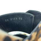 Louis Vuitton Mules 35 Bondia Line Beige Black Leopard Print — view 6