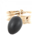 Hermes Obsidian Ring Gold — view 2