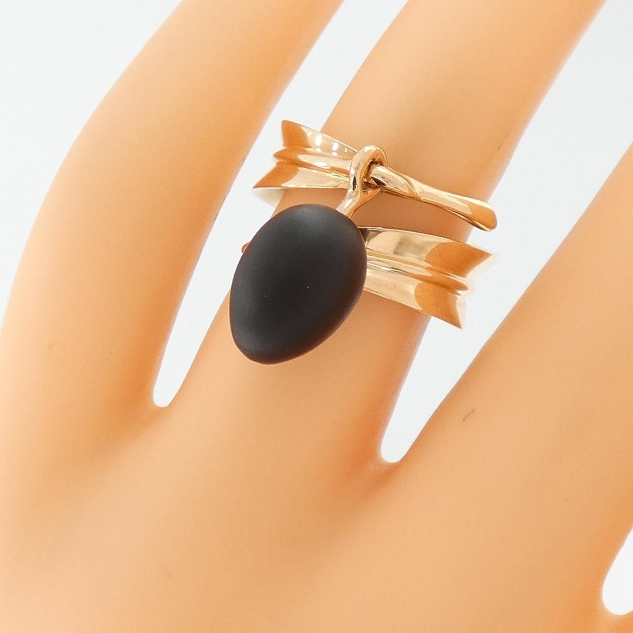 Hermes Obsidian Ring Gold — view 5