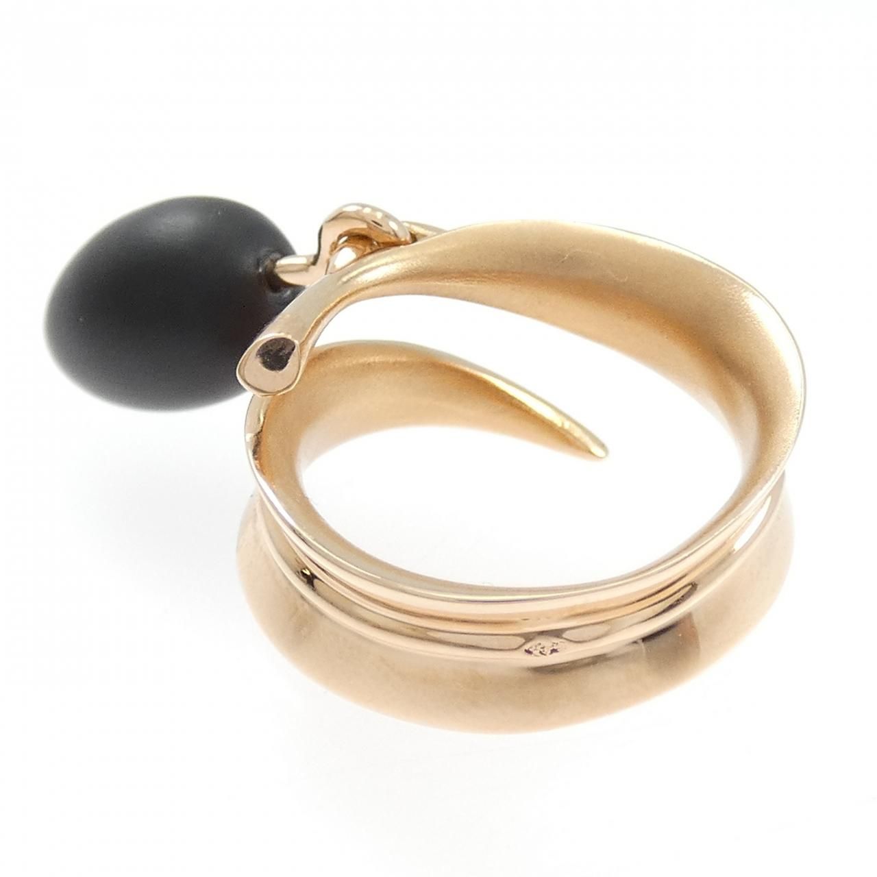 Hermes Obsidian Ring Gold — view 3
