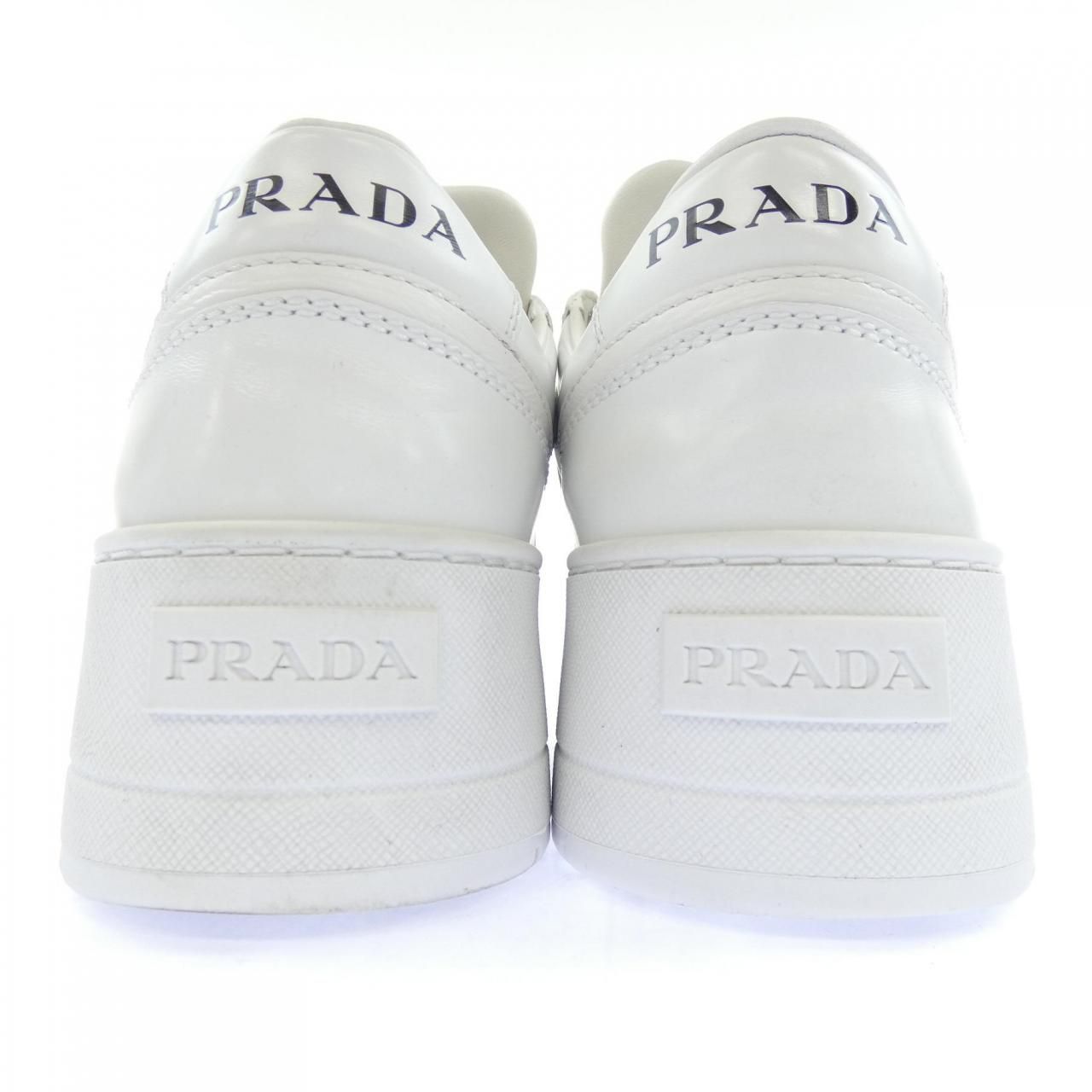 Prada Triangle Logo Downtown Gold Sneakers — view 5