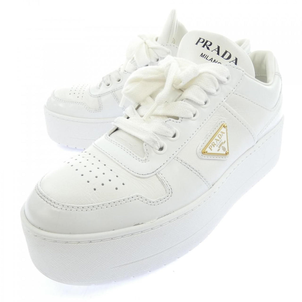 Prada Triangle Logo Downtown Gold Sneakers — view 3