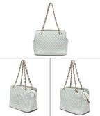 Chanel Chain Tote Shoulder Bag Gold Quilted CC Logo