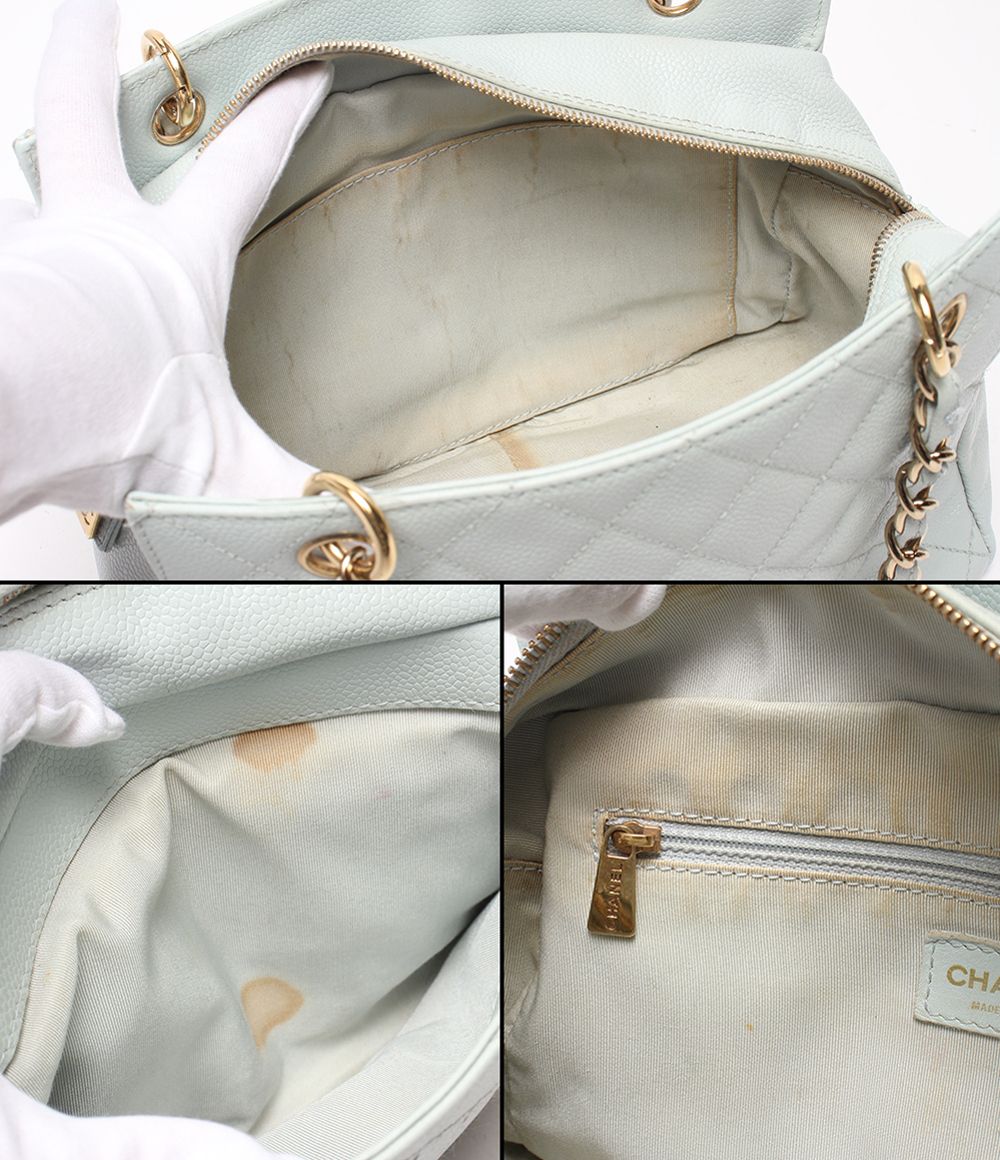 Chanel Chain Tote Shoulder Bag Gold Quilted CC Logo