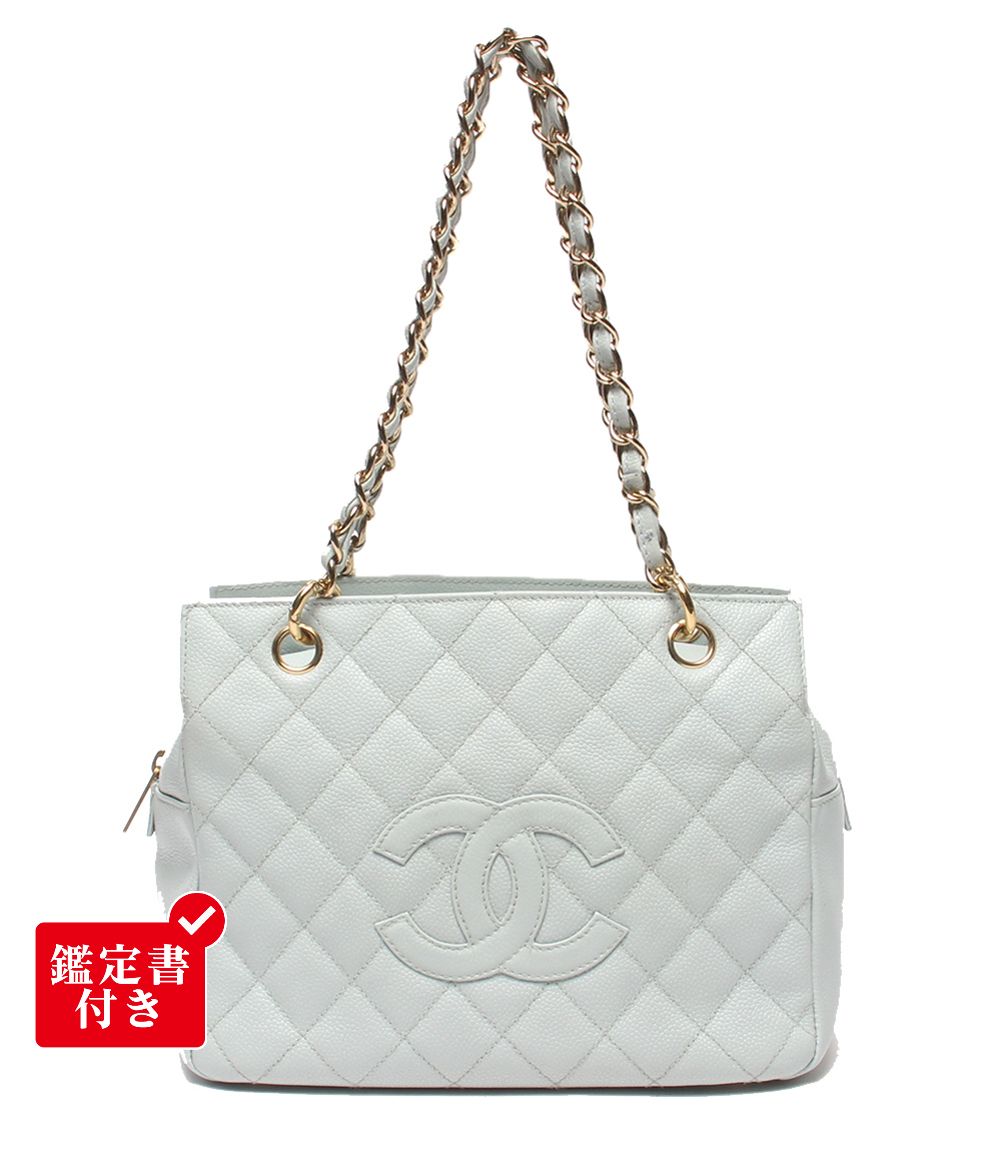 Chanel Chain Tote Shoulder Bag Gold Quilted CC Logo