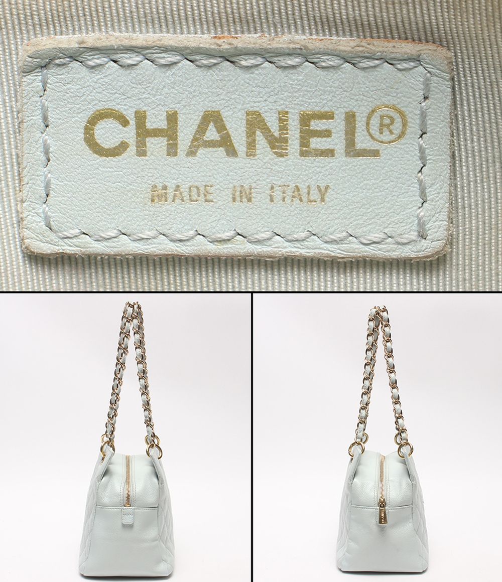 Chanel Chain Tote Shoulder Bag Gold Quilted CC Logo