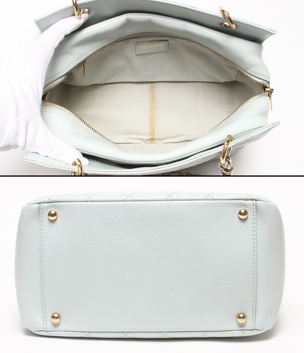 Chanel Chain Tote Shoulder Bag Gold Quilted CC Logo