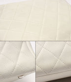 Chanel Chain Tote Shoulder Bag Silver Quilted CC Logo Caviar Leather — view 6