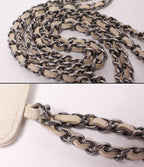 Chanel Chain Shoulder Bag Single Flap Silver Lambskin Choco — view 9