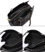 Chanel Chain Shoulder Bag Gold Quilted Caviar Leather