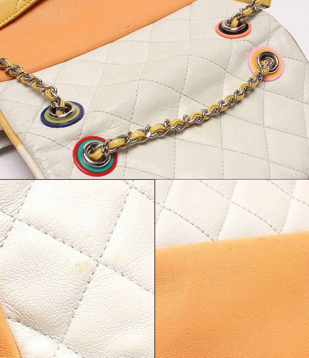 Chanel Backpack Silver Quilted Single Flap Lambskin — view 6