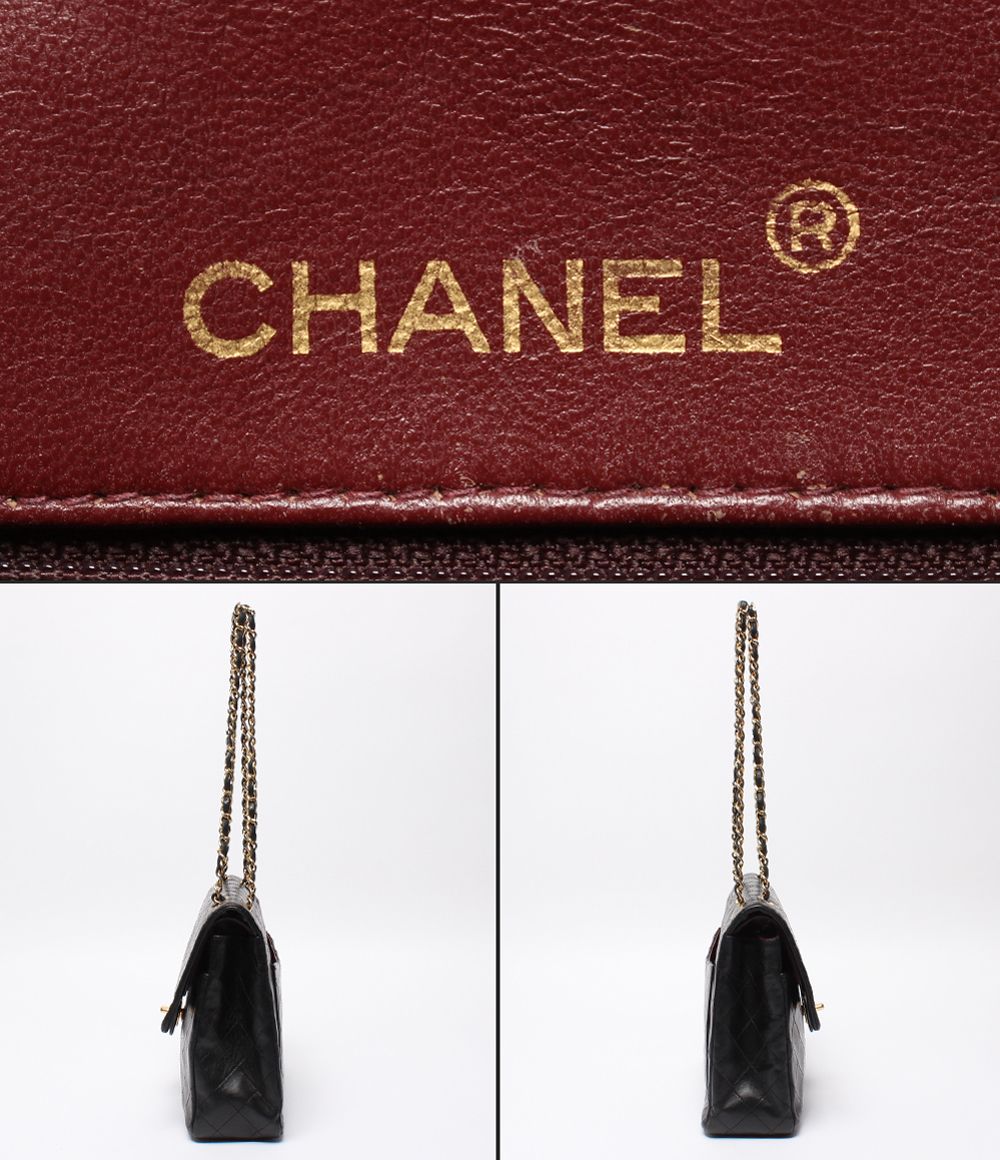 Chanel Chain Shoulder Bag Gold Quilted 25 Lambskin Double Flap — view 4