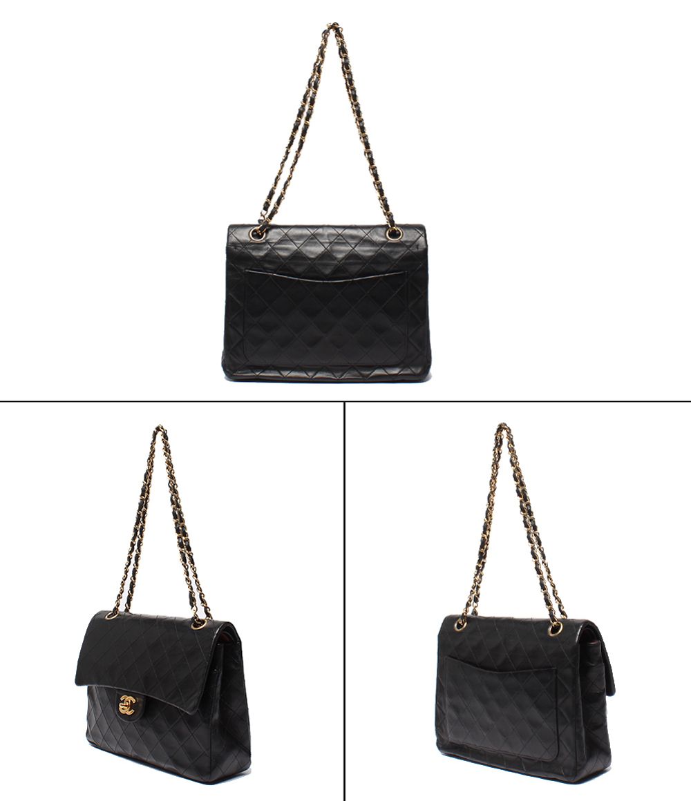 Chanel Chain Shoulder Bag Gold Quilted 25 Lambskin Double Flap — view 2