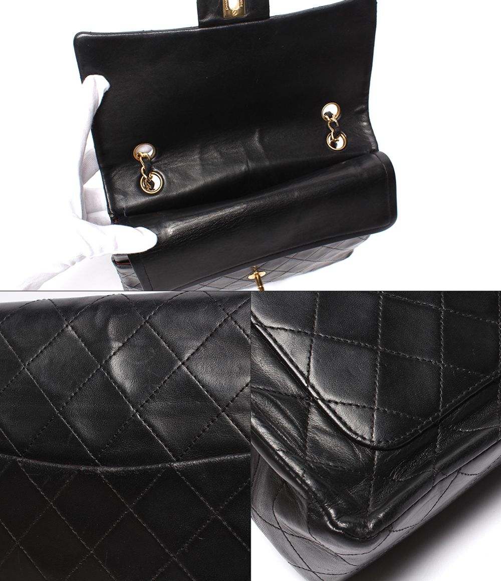 Chanel Chain Shoulder Bag Gold Quilted 25 Lambskin Double Flap — view 6
