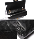 Chanel Chain Shoulder Bag Gold Quilted 25 Lambskin Double Flap — view 6