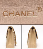 Chanel Chain Shoulder Bag Gold Double Single Flap Lambskin — view 4