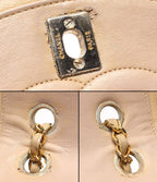 Chanel Chain Shoulder Bag Gold Double Single Flap Lambskin — view 7