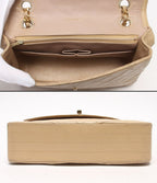 Chanel Chain Shoulder Bag Gold Double Single Flap Lambskin — view 3