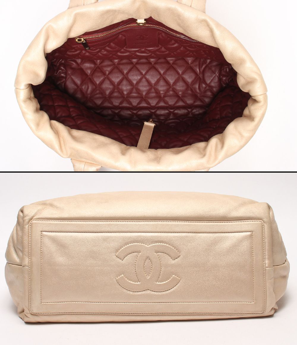 Chanel Tote Gold Coco Cocoon CC Logo Lambskin — view 3