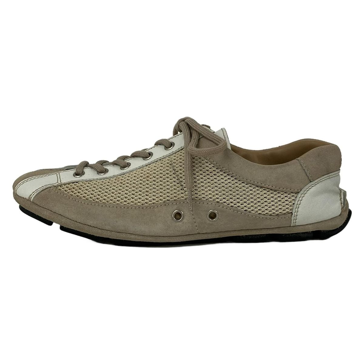 Prada Sneakers 36.5 Beige White Leather