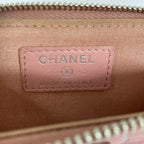 Chanel Coin Case Camellia Pink White Silver L-shaped Zipper Lambskin with — view 5