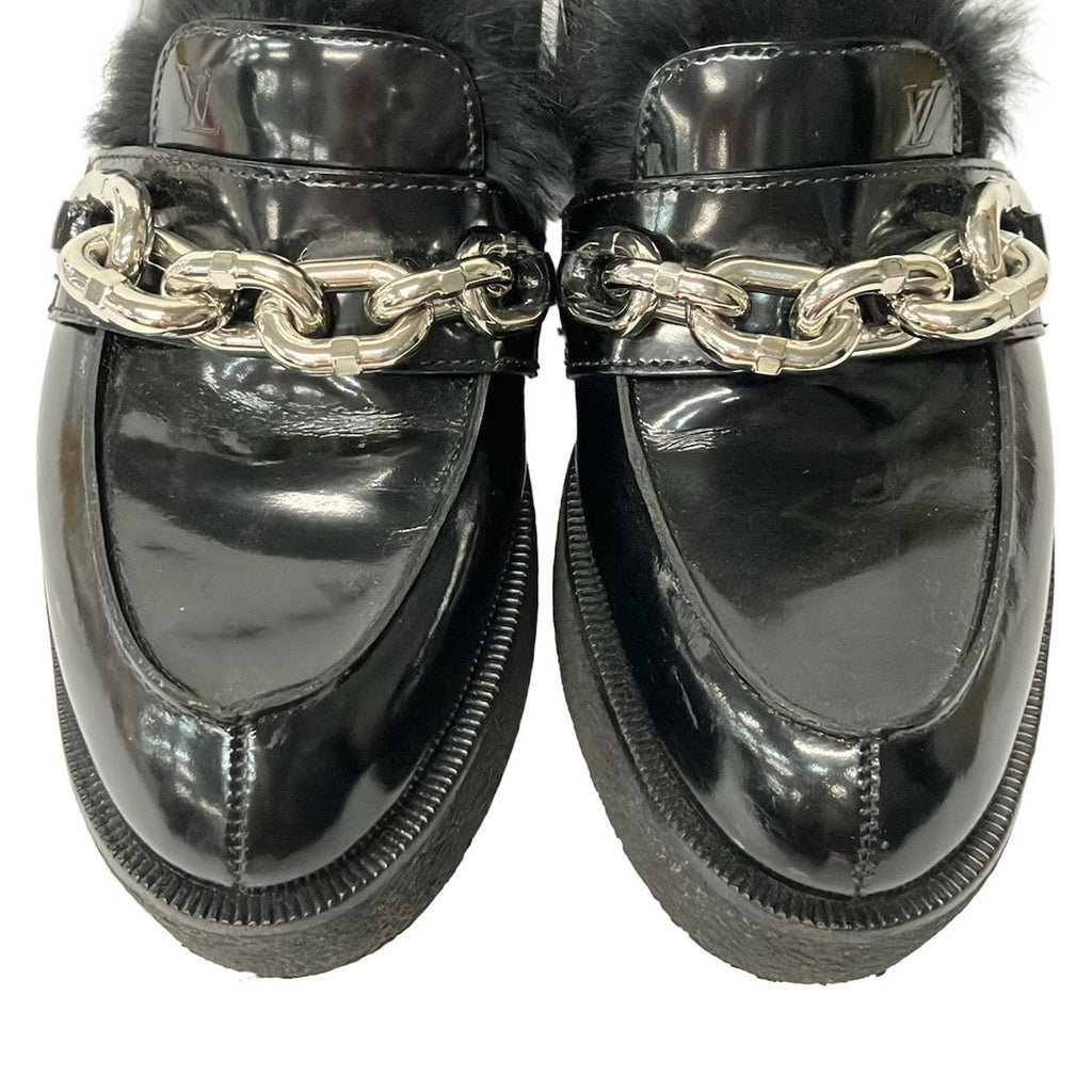 Louis Vuitton Shoes Samurai Line Black Chain Platform Leather — view 7