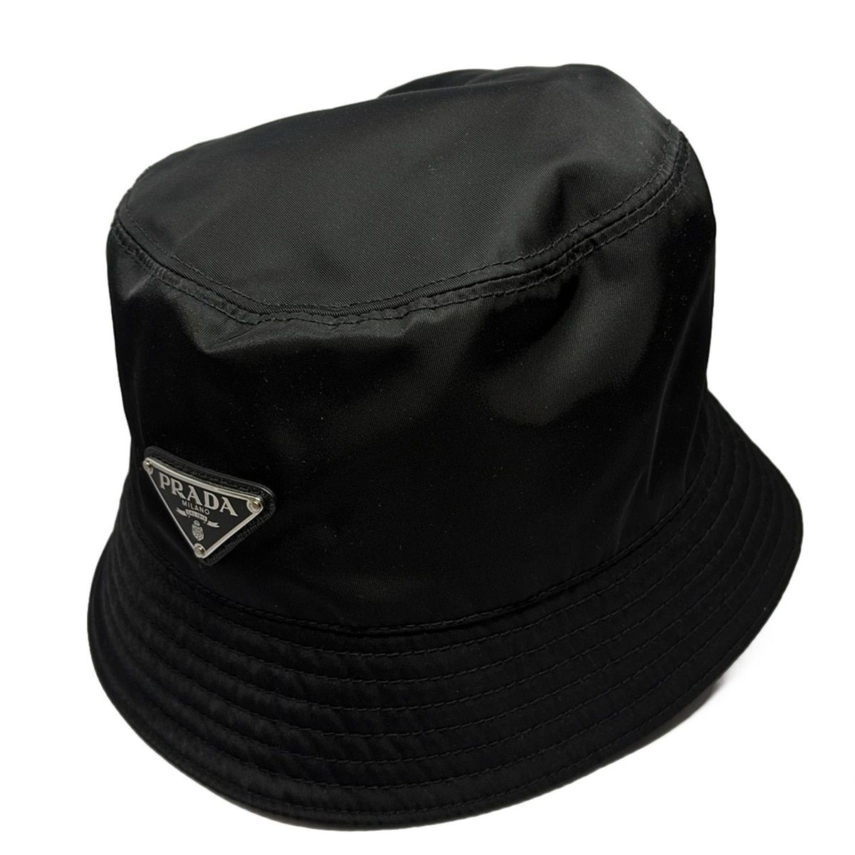 Prada Hat M Re-Nylon Bucket Hat Black — view 2