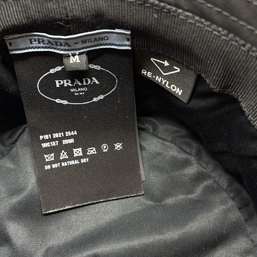 Prada Hat M Re-Nylon Bucket Hat Black — view 8