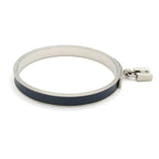 Hermes Bangle Kelly Leather Silver Navy Bracelet — view 2