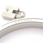Hermes Bangle Kelly Leather Silver Navy Bracelet — view 4