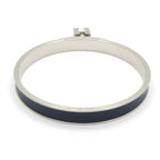 Hermes Bangle Kelly Leather Silver Navy Bracelet — view 3