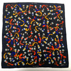 Louis Vuitton Silk Scarf Paint Pattern Black Multicolor