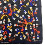 Louis Vuitton Silk Scarf Paint Pattern Black Multicolor — view 4
