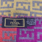 Fendi Zucca Pattern Multicolor Wool Scarf Fringe — view 3