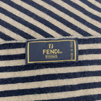 Fendi Zucca Pattern FF Logo Scarf Stripe Beige Black — view 3