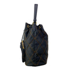 Prada Handbag Duet Black Brown Quilted Drawstring Leather — view 4