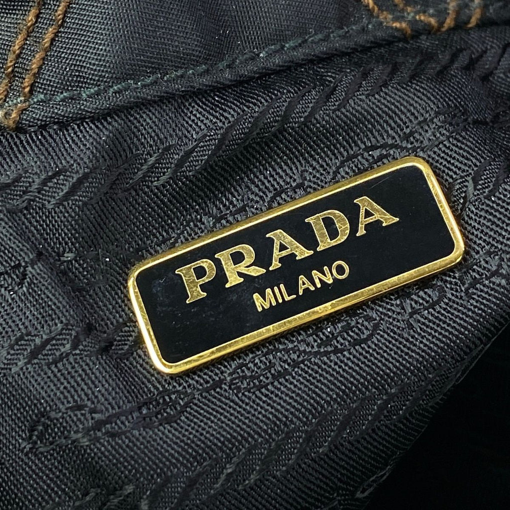 Prada Handbag Duet Black Brown Quilted Drawstring Leather — view 9