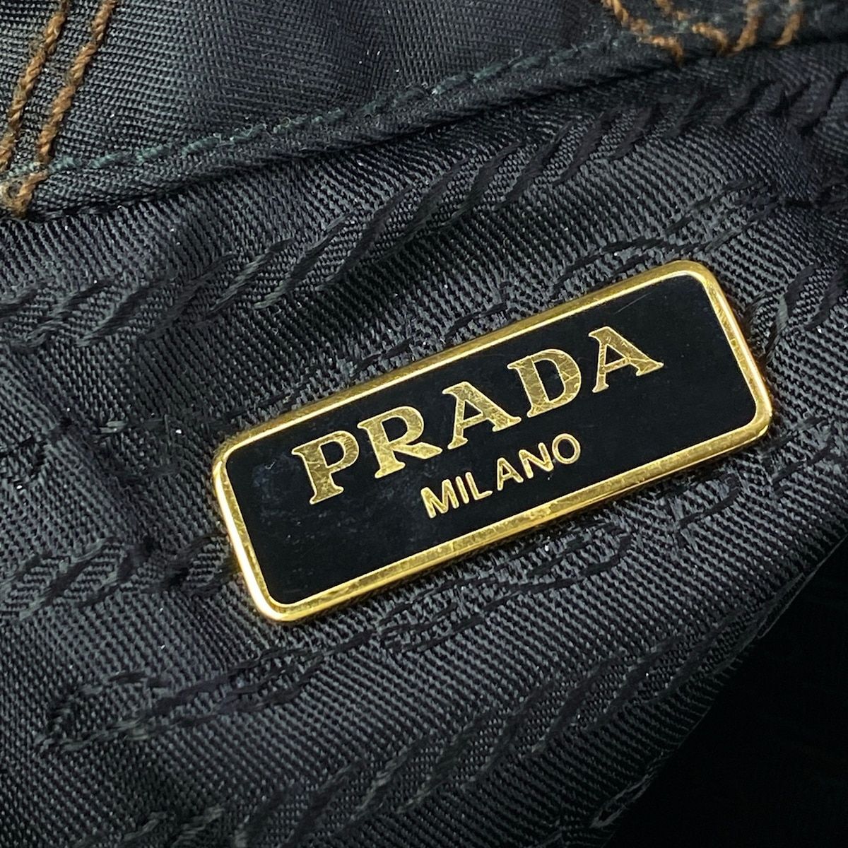Prada Handbag Duet Black Brown Quilted Drawstring Leather — view 9
