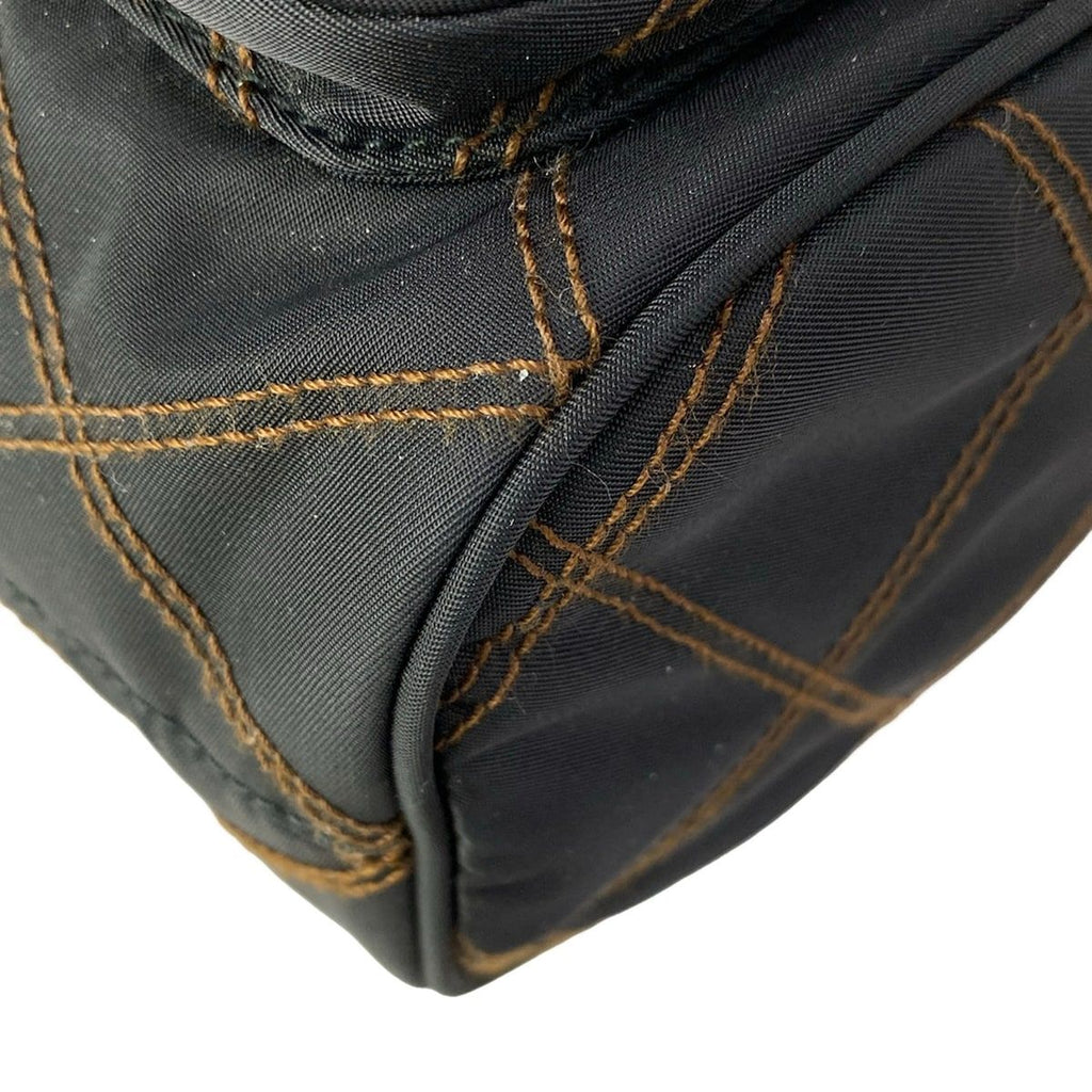 Prada Handbag Duet Black Brown Quilted Drawstring Leather — view 6