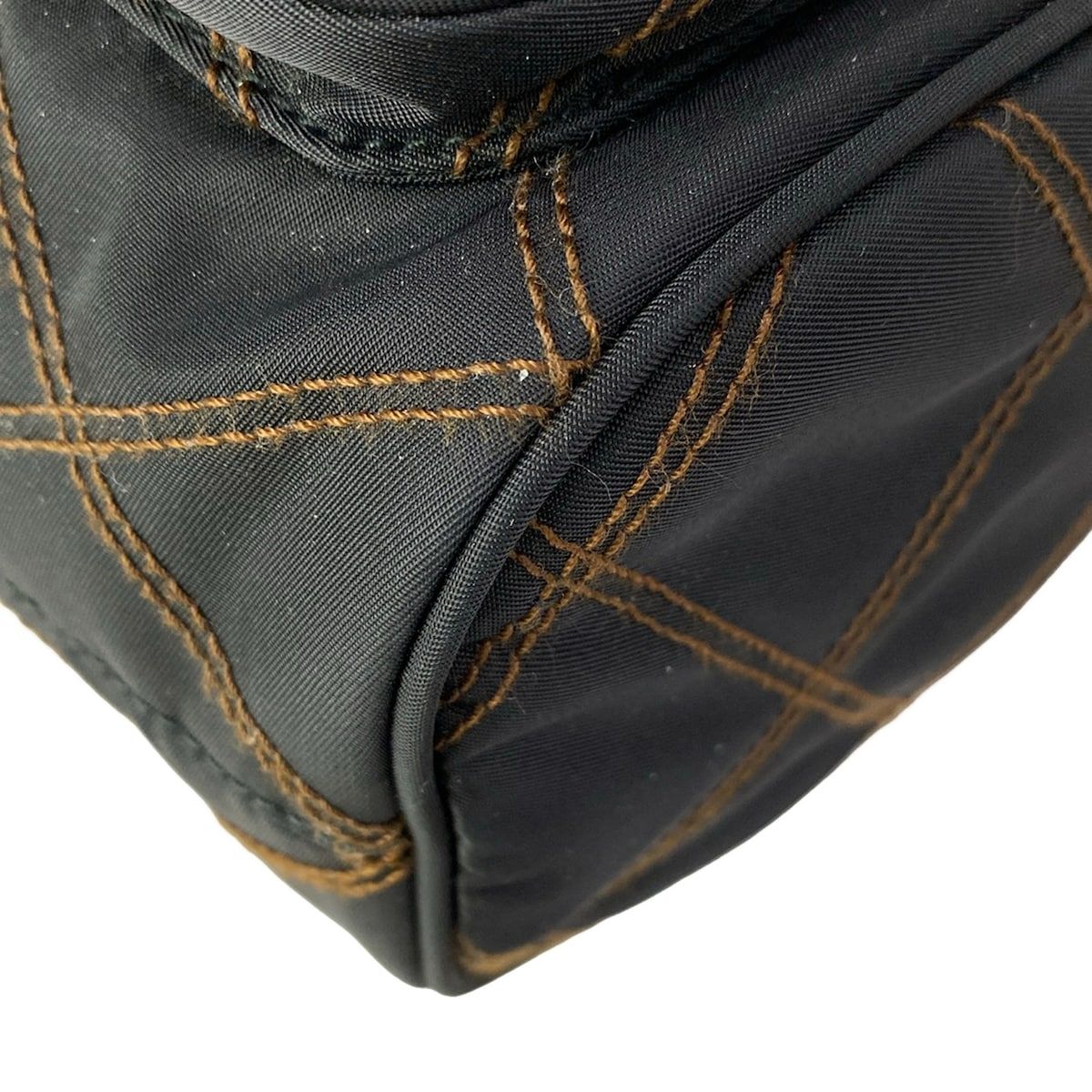 Prada Handbag Duet Black Brown Quilted Drawstring Leather — view 6