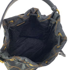 Prada Handbag Duet Black Brown Quilted Drawstring Leather — view 7