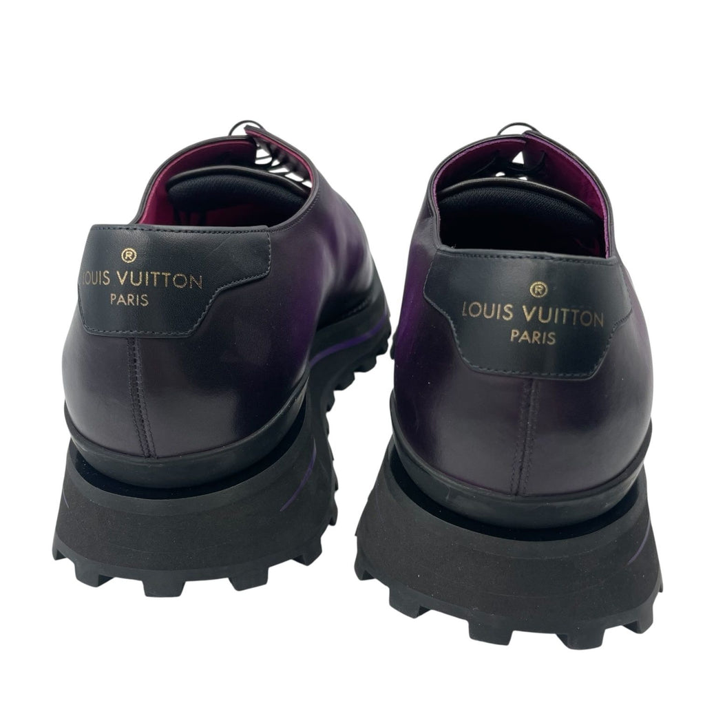 Louis Vuitton Kong Line Plain Toe Derby Shoes Leather Purple Gradation 6.5 — view 6