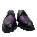 Louis Vuitton Kong Line Plain Toe Derby Shoes Leather Purple Gradation 6.5 — view 5