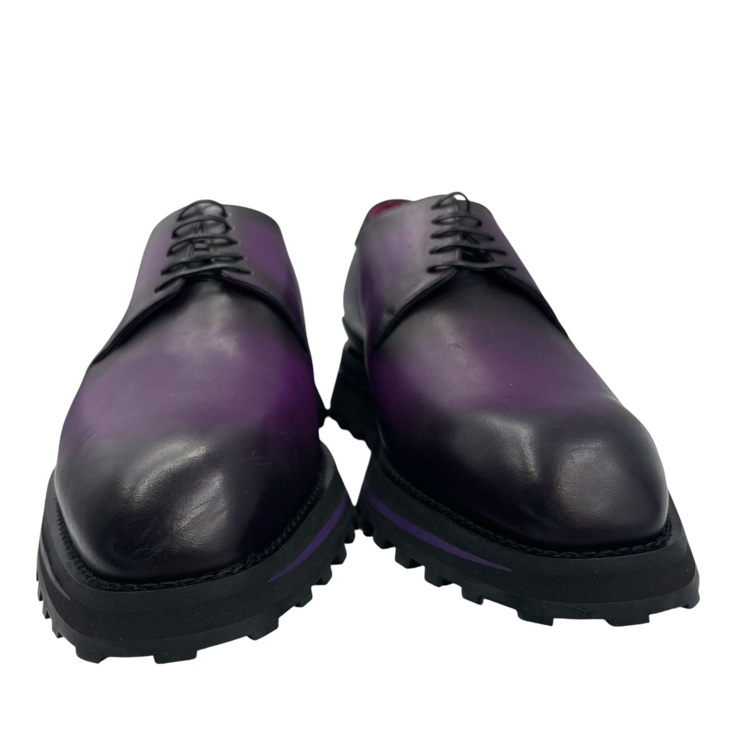 Louis Vuitton Kong Line Plain Toe Derby Shoes Leather Purple Gradation 6.5 — view 5